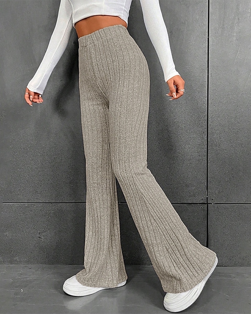 Per donna Pantaloni Eleganti Pantaloni Streetwear Casual Lunghezza intera Naturale Semplice Elastico in vita Comodo All'aperto Confortevole Ferie Abbigliamento quotidiano Uscire Grigio Cachi Autunno del 2025 a $17.99 –P5