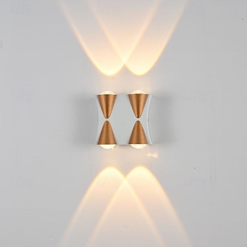 Lampada da parete a LED per esterni 10W, illuminazione up/down, per interni, 4/6/8/10 teste, curva, impermeabile, IP65, lampada da camera da letto moderna, luce bianca calda, AC85-265V del 2025 a $46.99 –P14