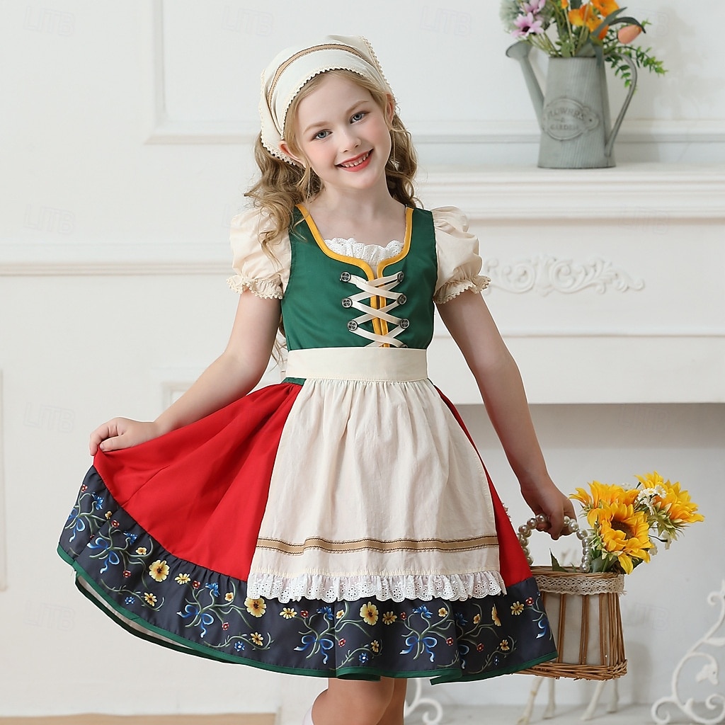 Víspera de Todos los Santos Oktoberfest Vestidos Falda acampanada Mucama bávaro Munich prados Chica Carnaval Festival de Cerveza Paño de estilo tradicional 2026 - $49.99 –P5