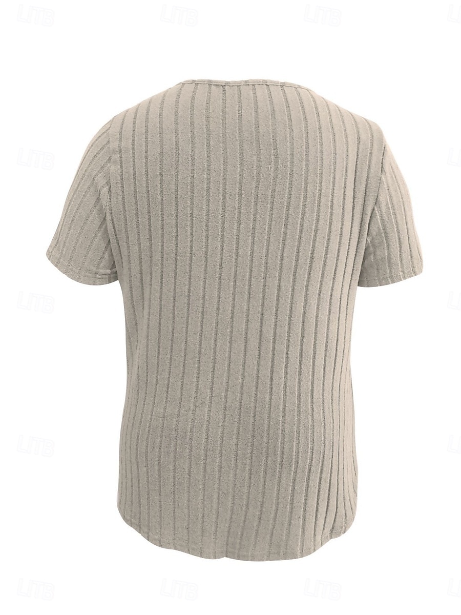 Pentru femei Plus Size Topuri Tricou Culoare solidă Peteci Manșon scurt În V Modă Șic Stradă Casual Zilnic Sfârșit de săptămână Împletit Vară Albastru regal Maro 2025 - $19.99 –P2