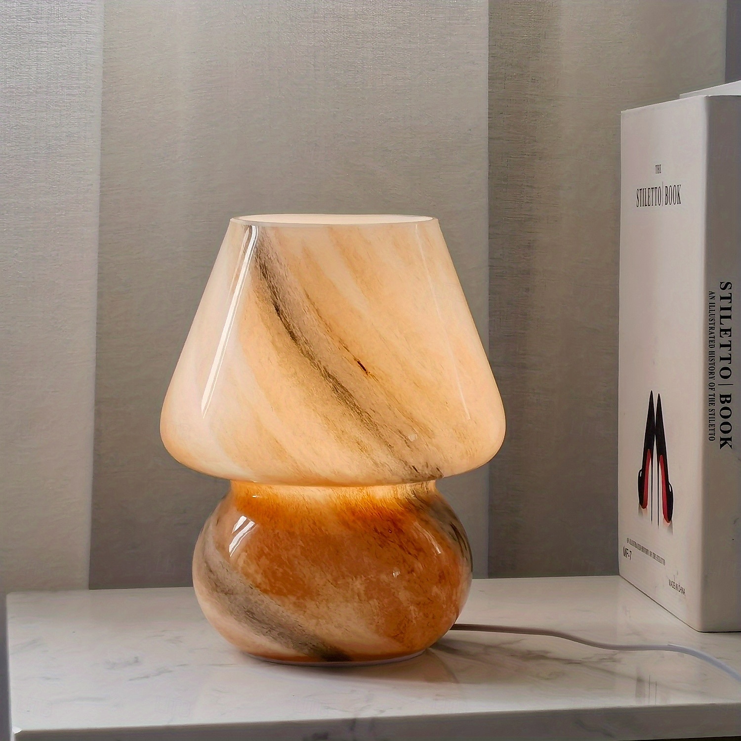 Graziosa lampada da comodino a forma di fungo a LED - lampada da comodino in vetro con luminosità regolabile, perfetta per l'arredamento della casa &regali del 2025 a $73.99 –P10