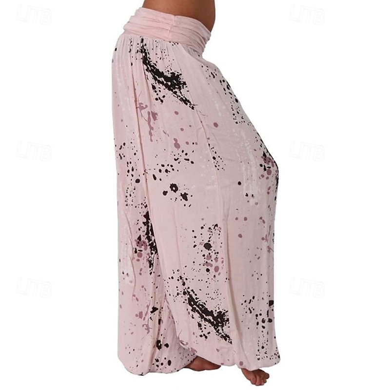 Mujer Pantalones Pantalones palazzo Moda Boho Longitud total Media cintura Estampado Cintura elástica Confortable Cómodo Microelástico Calle Ropa Cotidiana Noche Blanco Amarillo Rosa Verde Ejército 2025 - $19.99 –P17