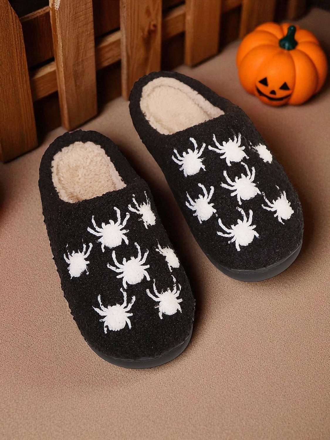 Women's Halloween Pumpkin Face Slippers - Cozy Orange Plush Indoor Shoes with Jack-O'-Lantern Design for Fall Nights,Costume Parties & Gifts 2025 - $14.99 –P8