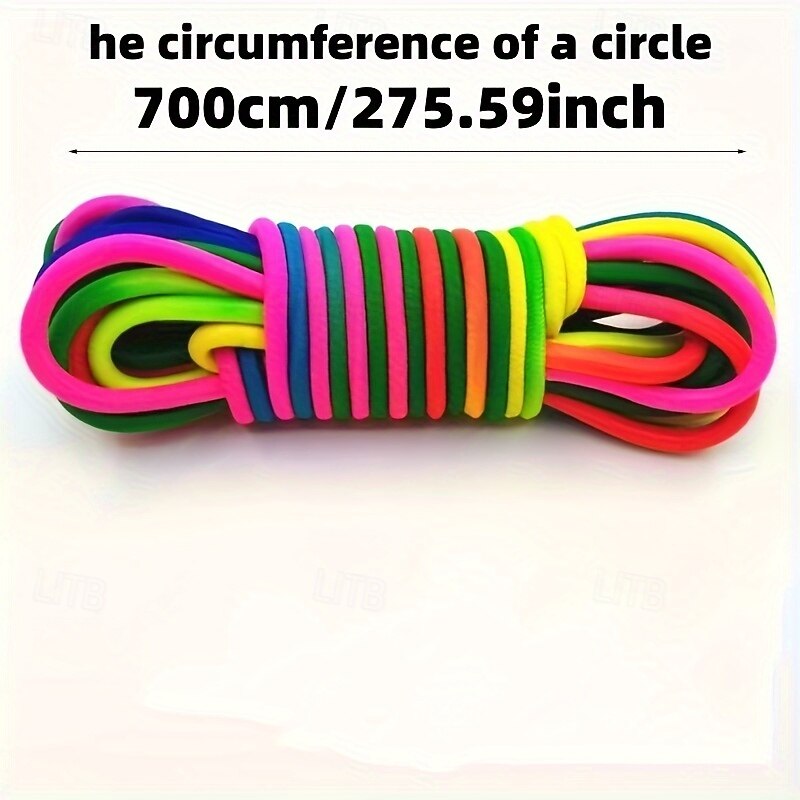 Corde à sauter élastique pour enfants - Bande à sauter durable en mélange de caoutchouc et de nylon pour l'exercice et le fitness. Non chargée. Convient aux enfants de 12 ans et moins. Jouet à sauter de 2025 ? $15.49 –P2