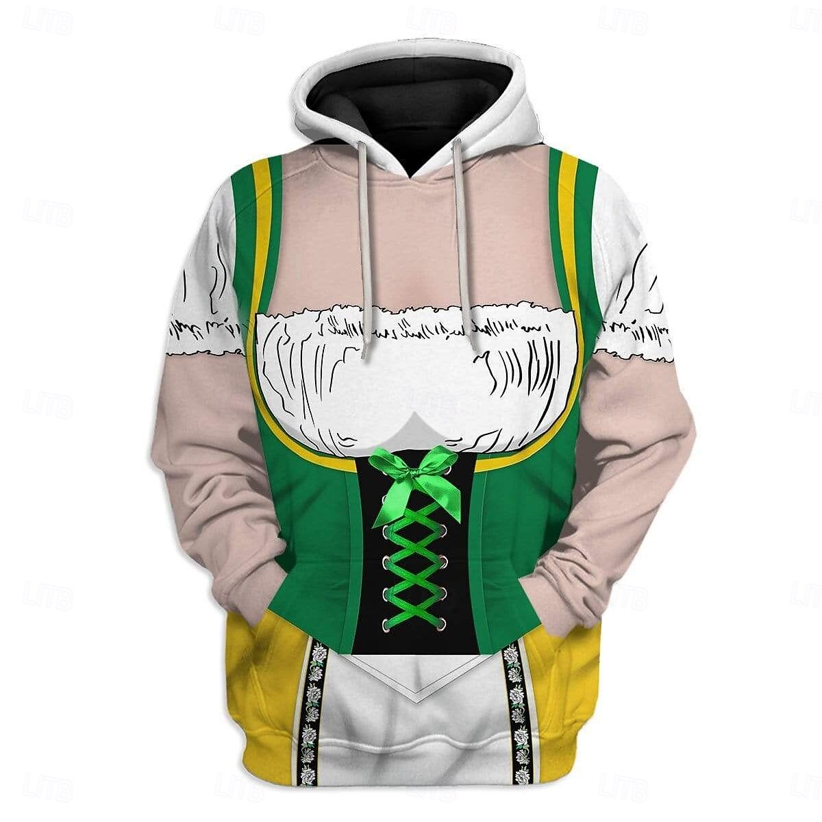 Oktoberfest Lederhosen-Print Dirndl-Print Kapuzensweatshirt Pullover Bayerisch München Deutsch Grafik Für Herren Erwachsene Karneval Oktoberfestbier 3D-Druck Party Alltagstauglich 2025 - $29.99 –P1