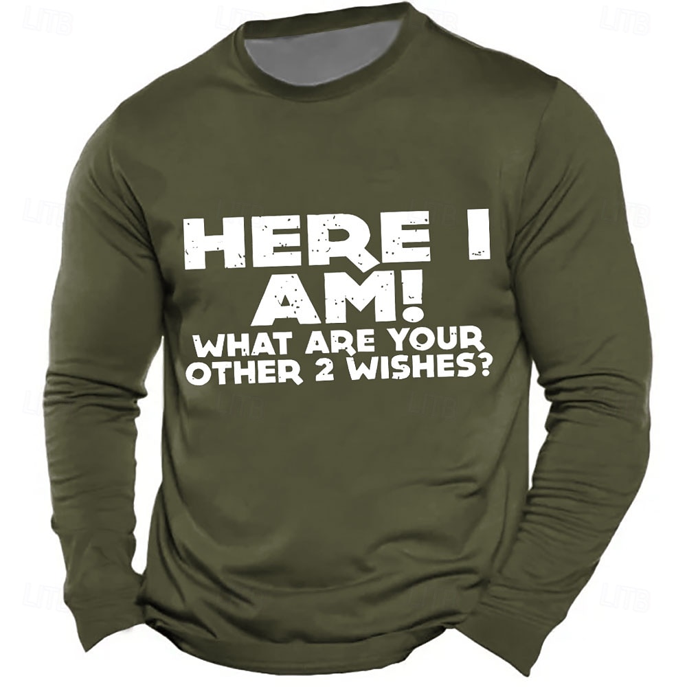 Herren Lustiger Slang T Shirt Langarm T-Shirt 3D-Druck Rundhalsausschnitt Hemd Mode Täglich Basic Straße Lässig Täglich Schwarz Rote Blau Sommer Frühling Bekleidung S M L XL XXL XXXL 2025 - $19.99 –P2