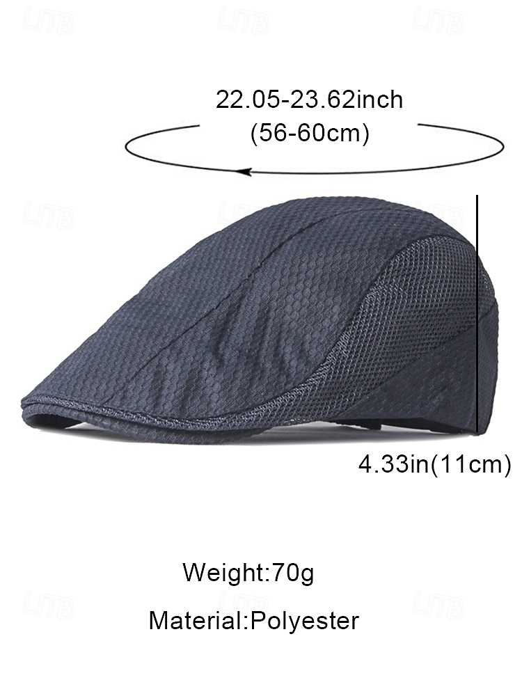 Heren mesh platte pet met verstelbare band – ademende en lichtgewicht zomer krantenjongenspet voor buitenactiviteiten, vrijetijdskleding en dagelijks gebruik 2026 - $14.99 –P8