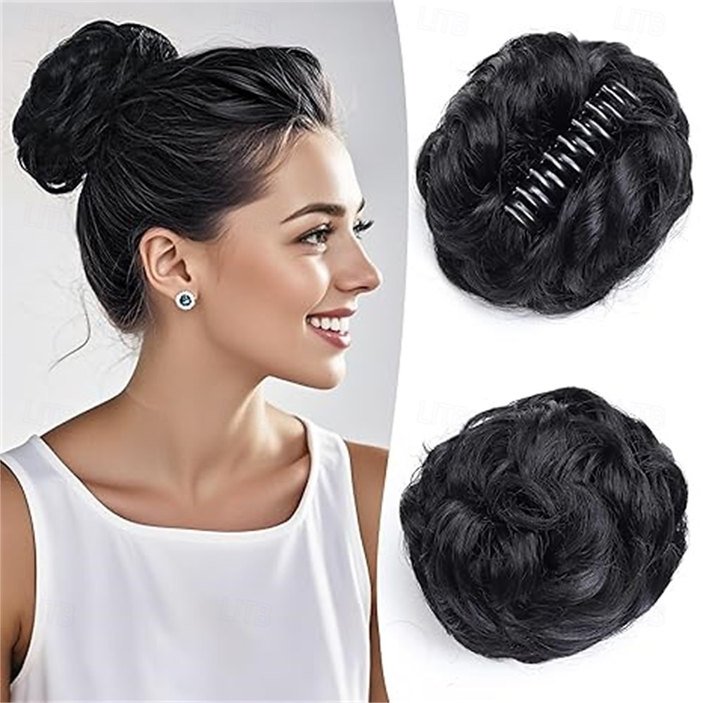 Messy Bun Hair Piece Wavy Claw Clip Messy Bun Hair Clip Synthetic Fake Buns Hairs Extensions Soft hairs buns Hairpieces for Women Daily Wear 2025 - $9.49 –P11