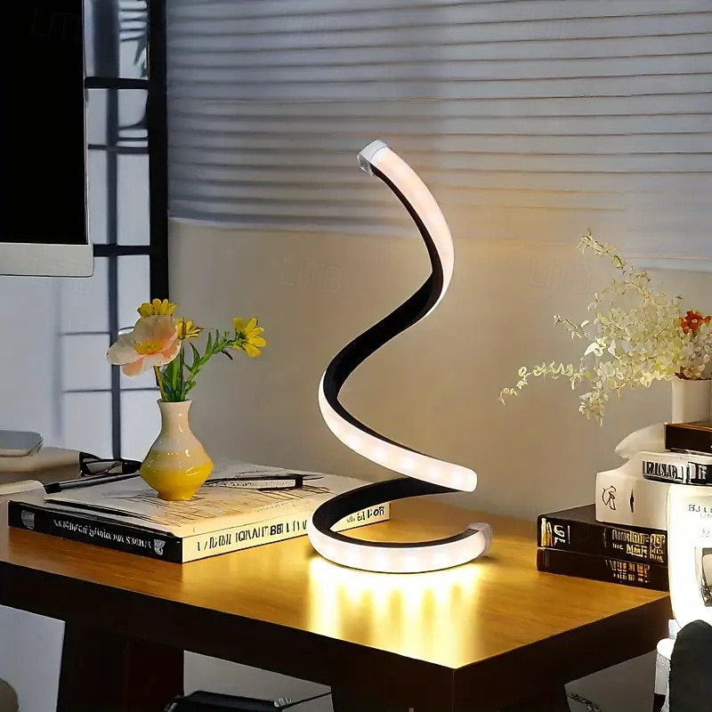 прикроватные лампы, декоративная спиральная настольная лампа, плавная 3-х температурная регулировка яркости usb-светильника для спальни, гостиной, кухни, кабинета, тумбочки, украшения 2026 - $17.49 –P9