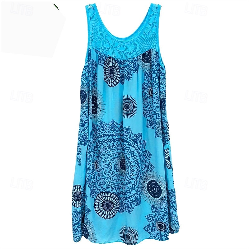 Damen Langes Kleid Maxikleid Freizeitkleid Schwingkleid Sommerkleid Unterkleid Mode Modern Täglich Strand Wochenende Normale Passform Grafik Ärmellos Rundhalsausschnitt Schwarz Weiß Gelb Wein Sommer 2025 - $20.99 –P7
