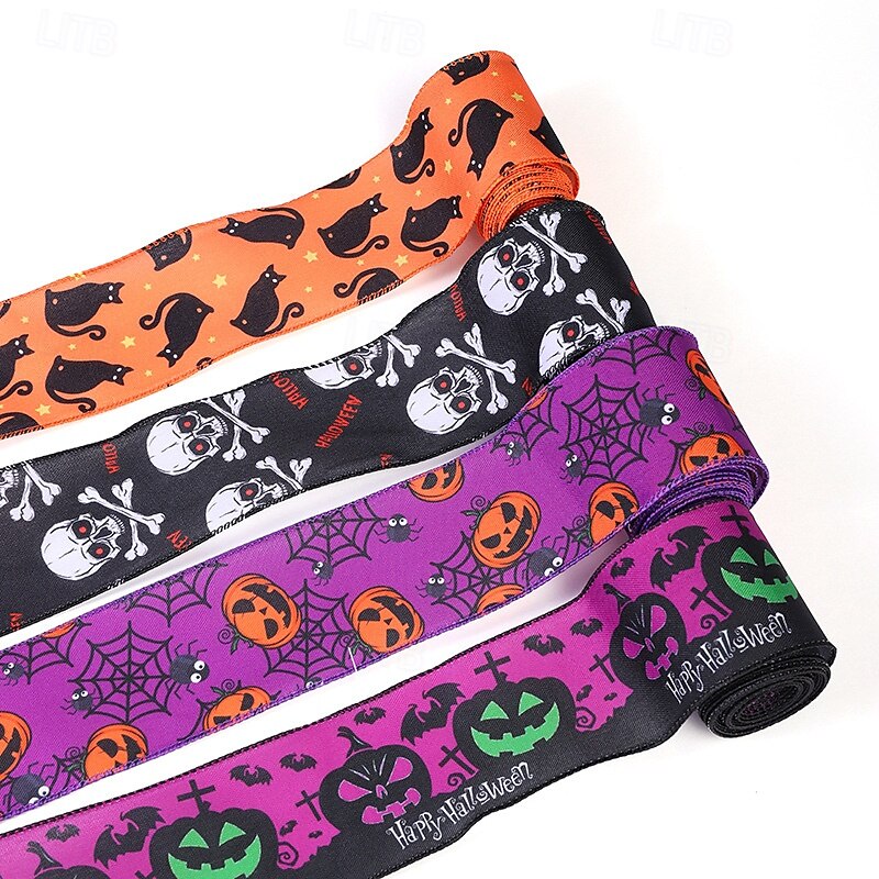 Halloween Burlap Ribbon Rolls with Spider Print, Edge Ribbons for DIY Crafts, Halloween Wreaths, Gift Wrapping and Party Decorations 2025 - $6.99 –P3