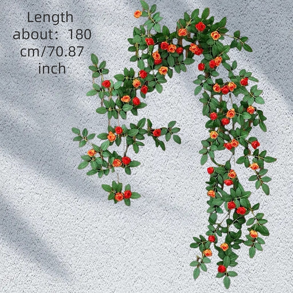 Bocciolo di rosa artificiale da appendere alla parete, finto fiore rampicante per decorare tubi del condizionatore e del riscaldamento, pianta rampicante in plastica per nascondere e decorare la casa del 2025 a $23.99 –P9