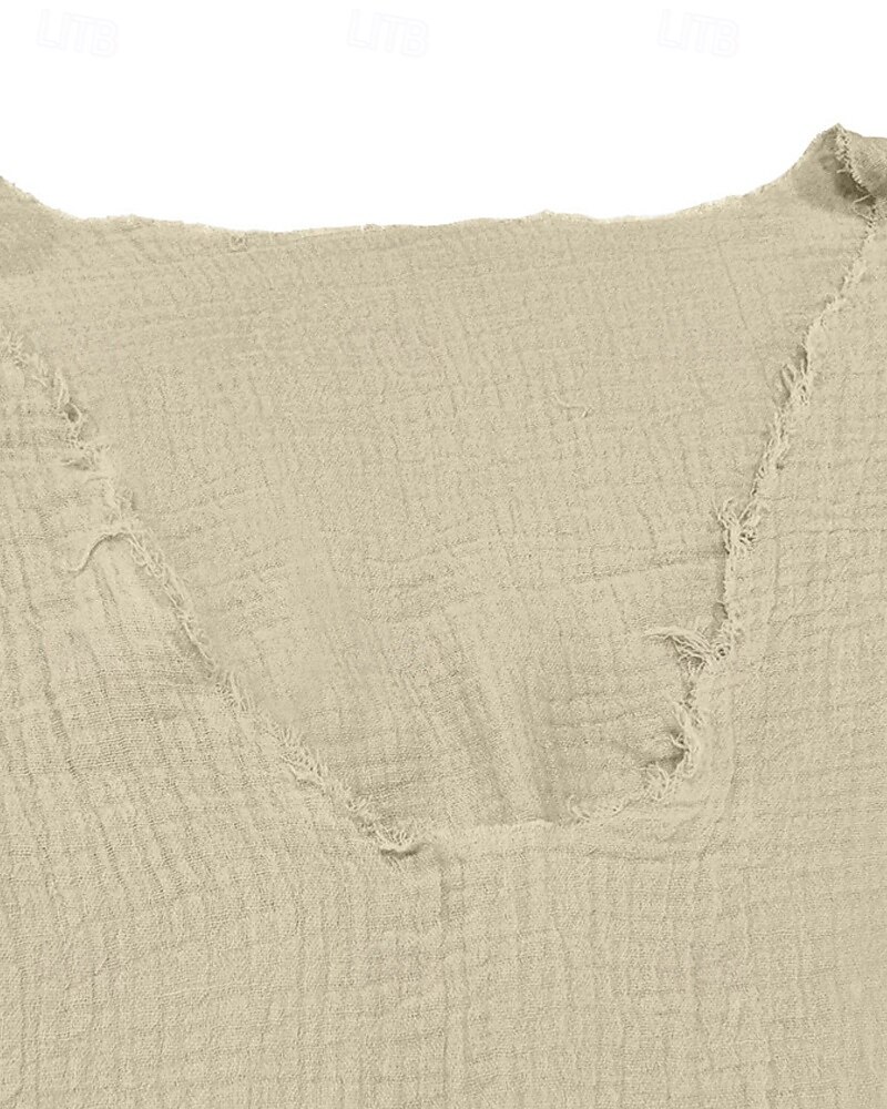 رجالي تي شيرت بلايز قميص بأكمام قصيرة تي الأعلى كم قصير V رقبة الصيف سهل موضة مصمم أساسي الطيات عطلة شارع مناسب للخارج أبيض كاكي تي شيرت للرجال 2025 - €16.11 –P5