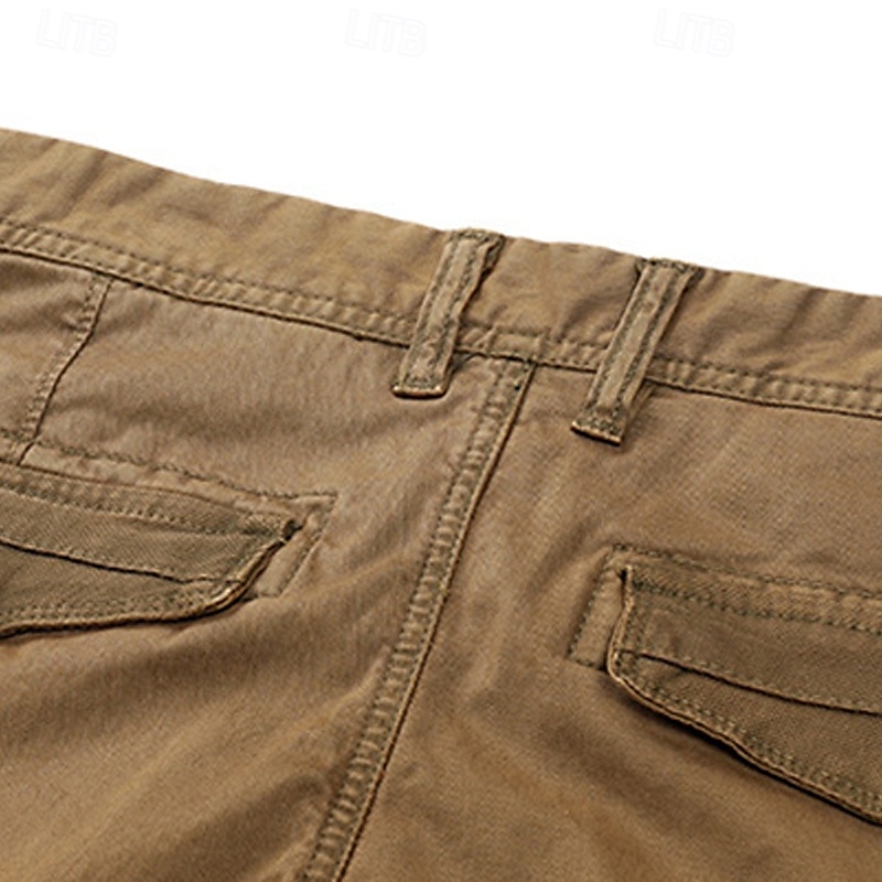 Homme Pantalons Cargo Pantalons Boutons Taille Élastique Multi-poches Uni Portable Extérieur Quotidien Camping & Randonnée Mode Classique Noir Vert Véronèse de 2025 ? $37.99 –P3