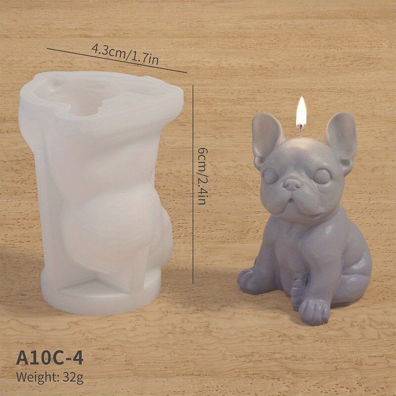 8 Stück Hundeform Silikonform dreidimensionales Tier handgemachte Gips Ton KerzenhalterForm 2025 - $38.99 –P11