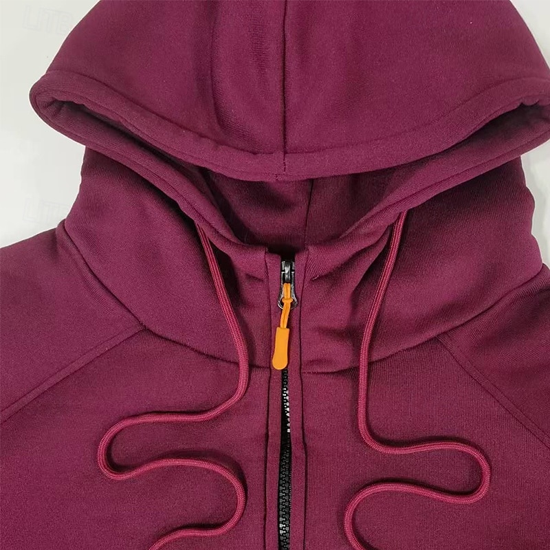 Homme Sweat à capuche Sweat-shirt zippé Sweat à capuche en polaire Abricot Rouge vin Noir bleu marine Bleu À capuche Uni Zip Up Poche Avant Quart de zip Sport & Loisir Occasionnel Quotidien de 2025 ? $30.99 –P9