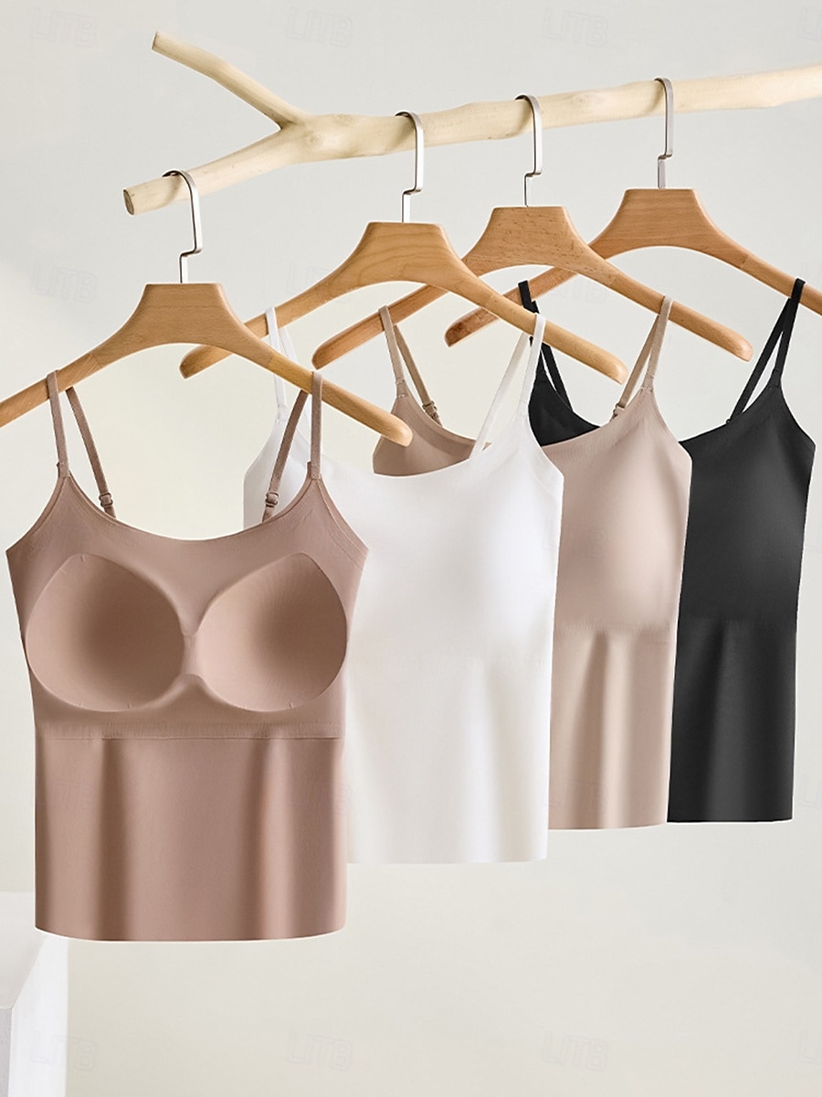 Γυναικεία Καμισόλ Tank Top Συμπαγές Χρώμα Καθημερινά Αμάνικο Λαιμόκοψη U Κανονικά μπλουζάκια Μαύρο Λευκό Ανοικτό Καφέ Καφέ Χακί Καλοκαίρι Άνοιξη 2026 - $21.99 –P1
