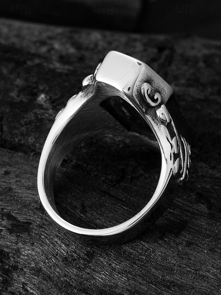 Men’s Gothic Coffin Titanium Steel Ring – Vintage Halloween Party Statement Jewelry with Skeleton Design for Cosplay & Retro Fashion 2025 - $14.99 –P7