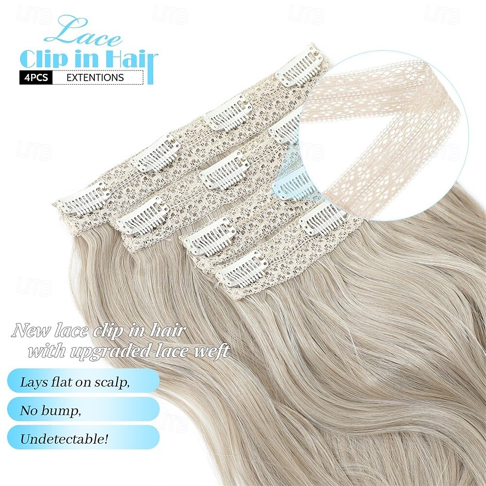 Накладные волосы на заколках для женщин, короткие волнистые волосы на заколках для женщин, 18 дюймов, накладные волосы на заколках для женщин, 4 пряди на заколках с невидимым кружевным трессом, натуральные мягкие шиньоны 2026 - $28.99 –P6