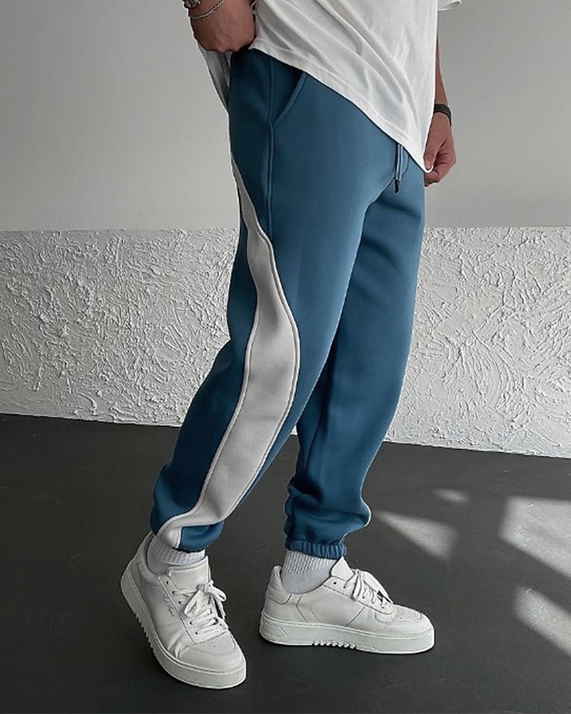 Men's Sweatpants Joggers Athletic Pants Trousers Drawstring Pocket Elastic Waist Color Block Comfort Daily Sports Outdoor Fashion Casual Blue Black / Red Micro-elastic 2026 - $25.99 –P15