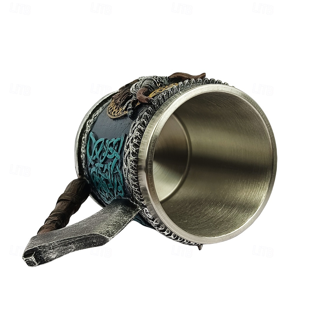 halbă de bere vikingă, cană cadou Oktoberfest cu topor de luptă medieval, ceașcă de cafea pirat nordic, halbă războinic viking, halbă de bere nordică rustică 2025 - $21.99 –P3