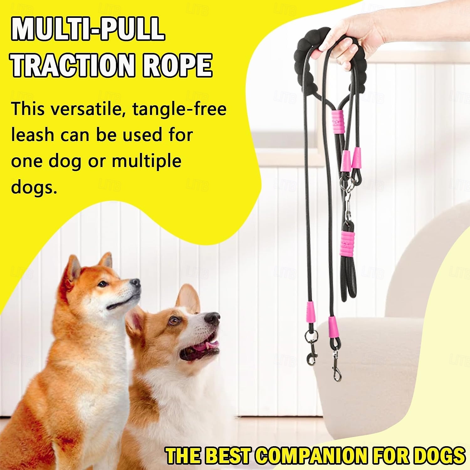Laisse double pour chien mains libres, laisse double pour chien sans enchevêtrement, poignées réglables adaptées aux petits, moyens et grands chiens de 2025 ? $11.99 –P2