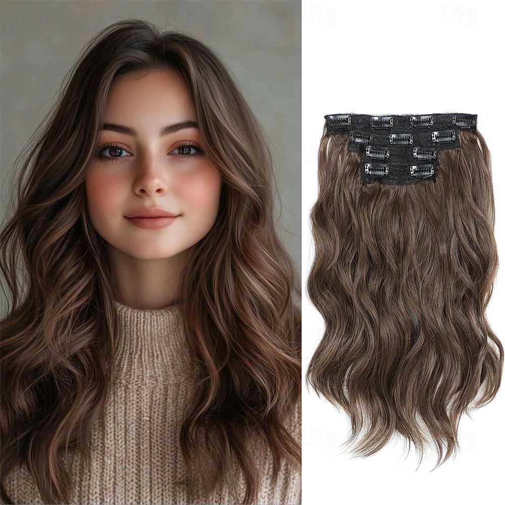 extensões de cabelo clip in extensões de cabelo para mulheres 14 polegadas curto ondulado clip in extensões de cabelo para mulheres extensões de cabelo clip ins 4 peças extensões de cabelo com trama de 2025 por $26.99 –P2