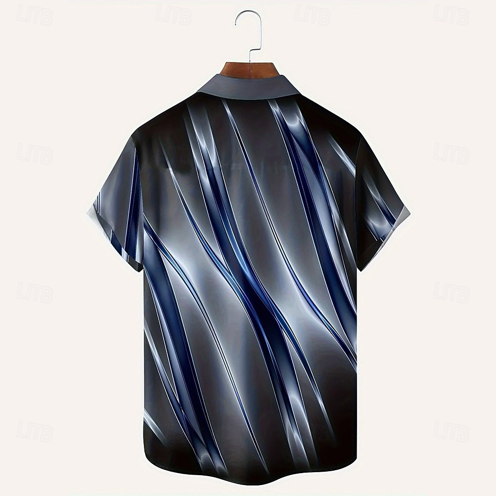 Herr Geometrisk Marmor Abstrakt konst Skjorta Sommarskjorta Knapp upp skjorta Kortärmad Mode Casual Utomhus Semester Vardag Sommar Vår Nedvikt 3D-utskrift krage skjortor Främre en ficka Rubinrött 2025 - $23.99 –P2