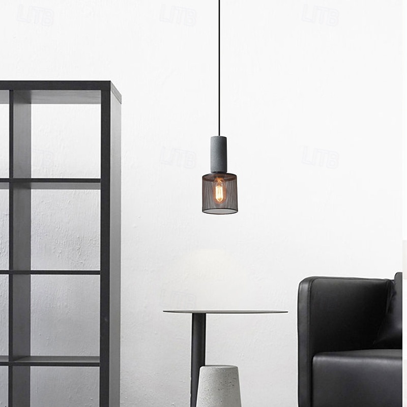lysekrone sement jernbur pendellampe kreativ metallnett taklampe, innfelt hengende lampe for kjøkkenøy spisestue soverom stue korridorlampe 2025 - $126.99 –P3