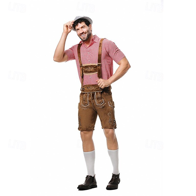 Oktoberfest Lederhosen Camisas Sombrero alpino bávaro Alemán alpino prados Hombre Fiesta Festival de Cerveza Paño de estilo tradicional 2026 - $61.99 –P13