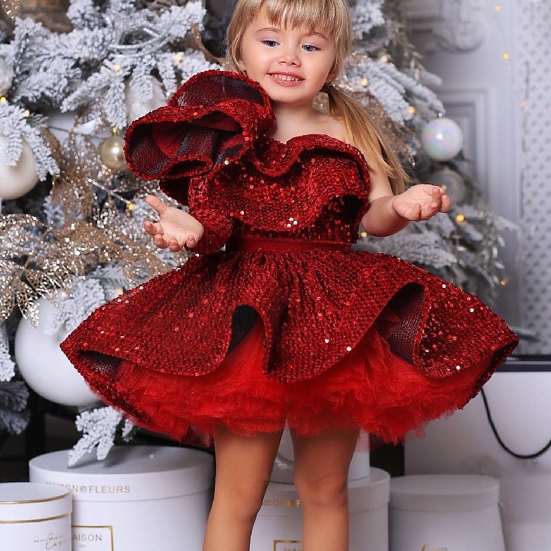 Kinder Mädchen Partykleid Einfarbig Langarm Leistung Netz Prinzessin Süß Netzstoff Knöchellang Etui-Kleid Tüllkleid Sommer Frühling Herbst Kinder Wein Blau Purpur 2025 - $79.99 –P8