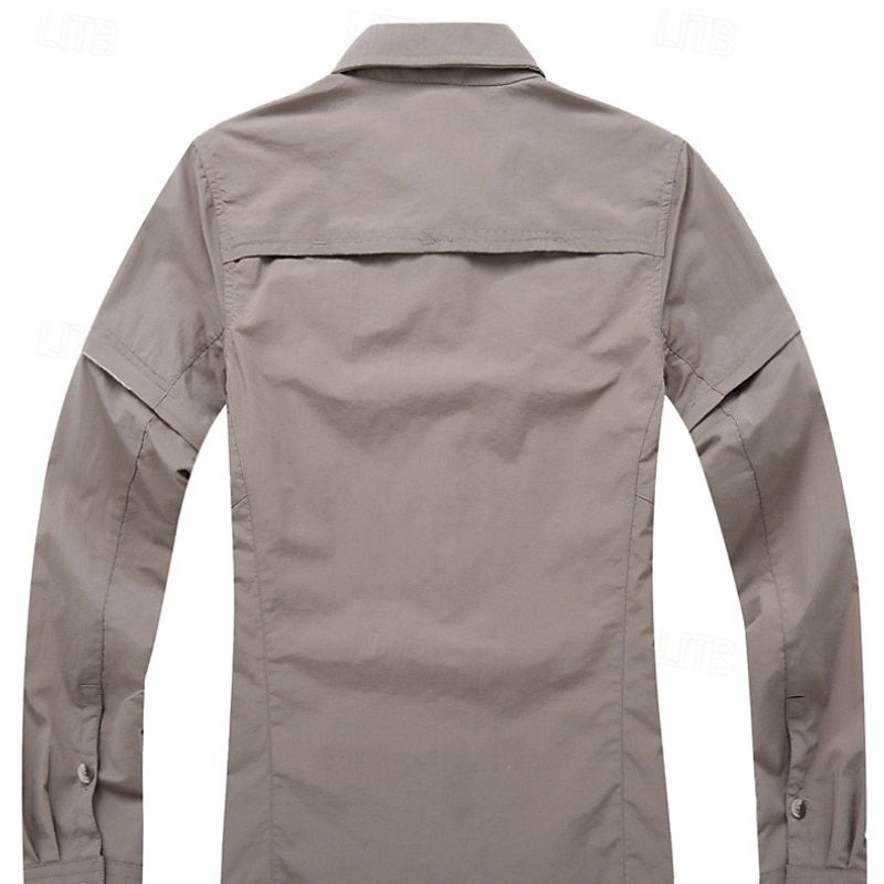 Women's Hiking Shirt Long Sleeve Turndown Top Outdoor Waterproof Windproof Lightweight Nylon Army Green Khaki Rose Red Running Camping / Hiking / Caving 2025 - $34.99 –P2