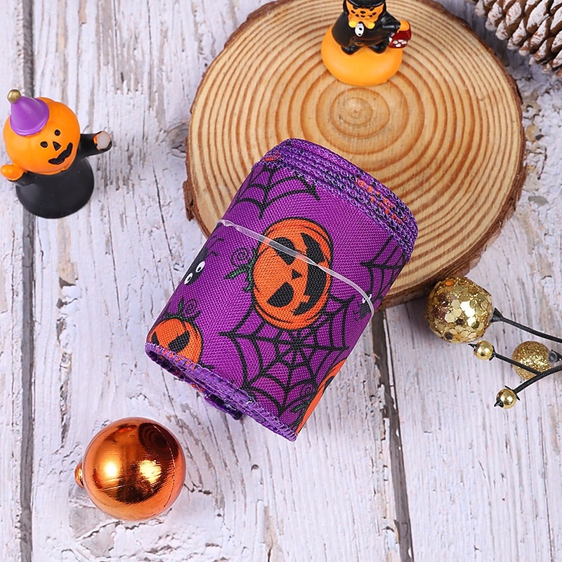 Halloween Burlap Ribbon Rolls with Spider Print, Edge Ribbons for DIY Crafts, Halloween Wreaths, Gift Wrapping and Party Decorations 2025 - $6.99 –P8