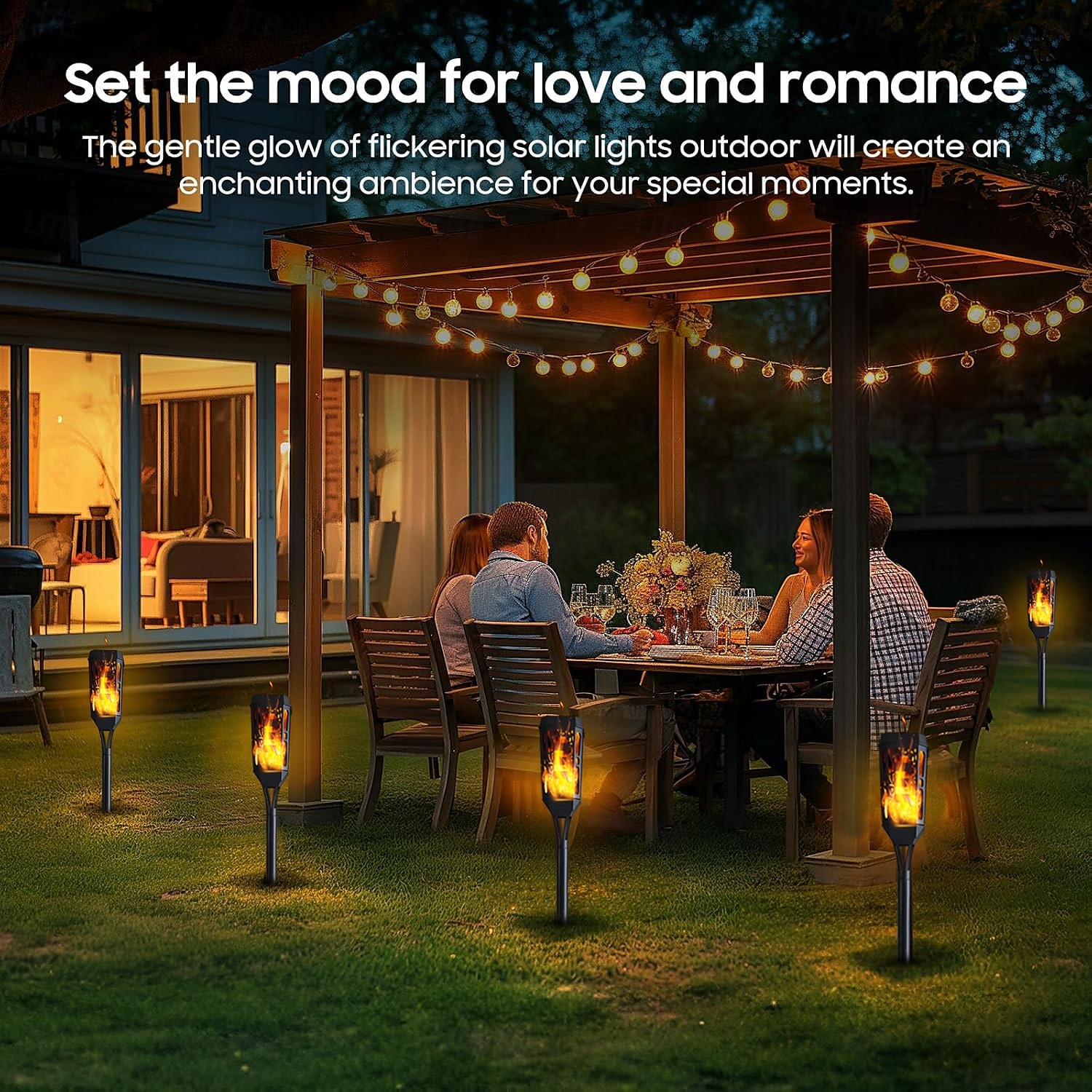 8 Pcs Outdoor Waterproof Solar Flashing Flames Plug in Lights Sensor Lights Garden Courtyard Lawn Path Christmas Halloween Festival Atmosphere Decorative Lights Landscape Lights 2025 - $81.99 –P8