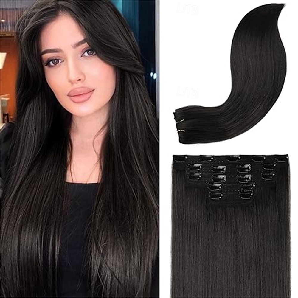 extensões de cabelo clip in extensões de cabelo trama de renda longa e grossa apliques sintéticos leves para mulheres (24 polegadas - 240 gramas de 2025 por $26.99 –P5