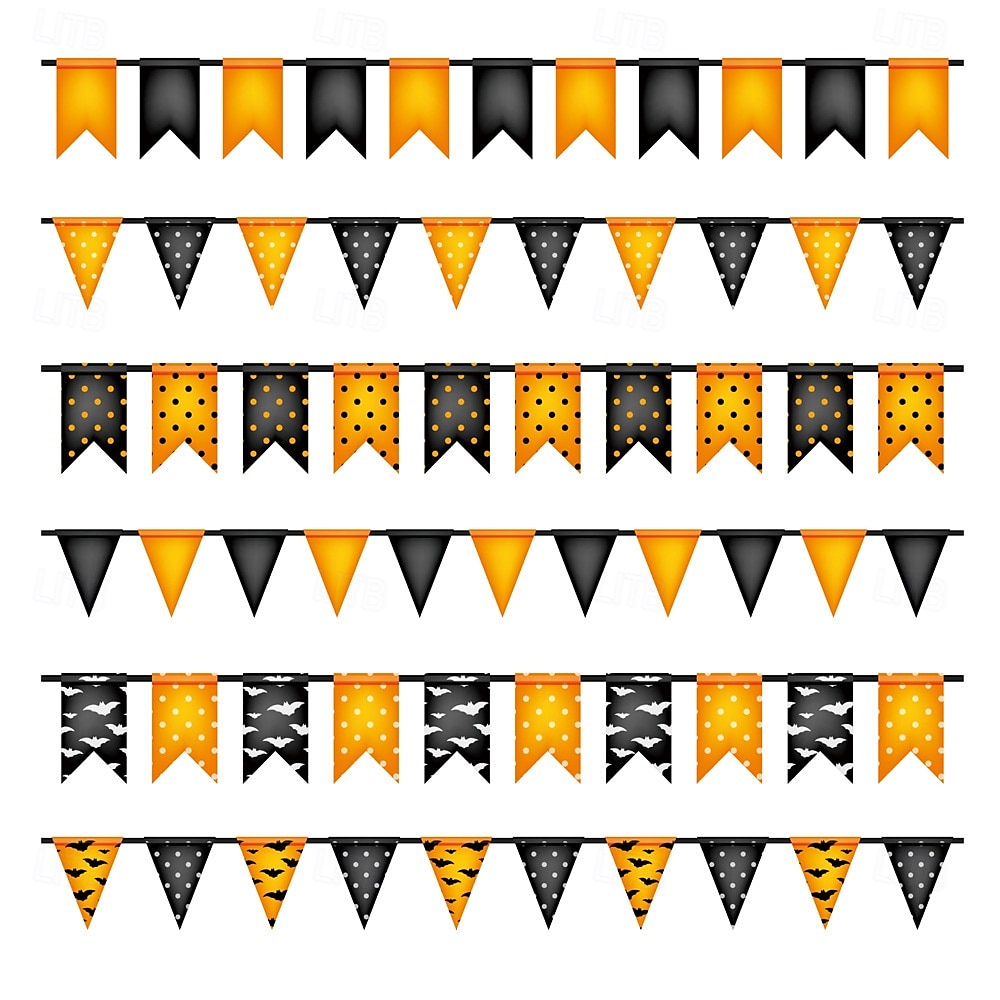 Banner de bandeirinhas de Halloween de 14x21/20x30 cm, decoração assustadora para festa de Halloween, banner de tecido durável com desenhos de fantasmas, abóboras e morcegos, decoração para pendurar em ambientes internos/externos para casa, escritório ou  de 2025 por $8.49 –P3