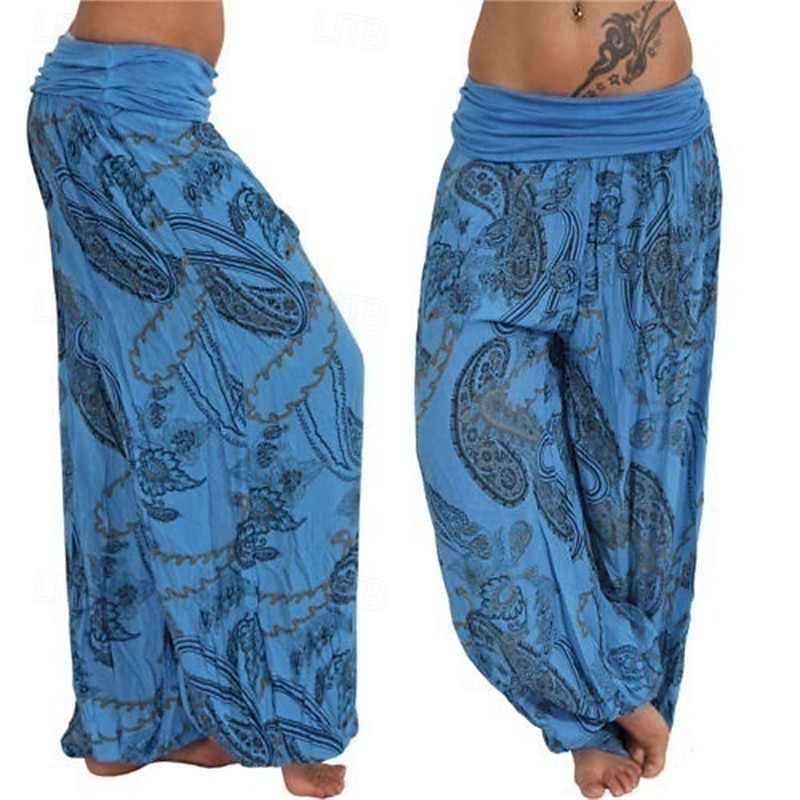 Mujer Pantalones Pantalones Harem Pantalones palazzo Moda Boho Longitud total Media cintura Estampado Cintura elástica Confortable Cómodo Microelástico Calle Ropa Cotidiana Noche Negro Amarillo Rojo 2025 - $19.99 –P4