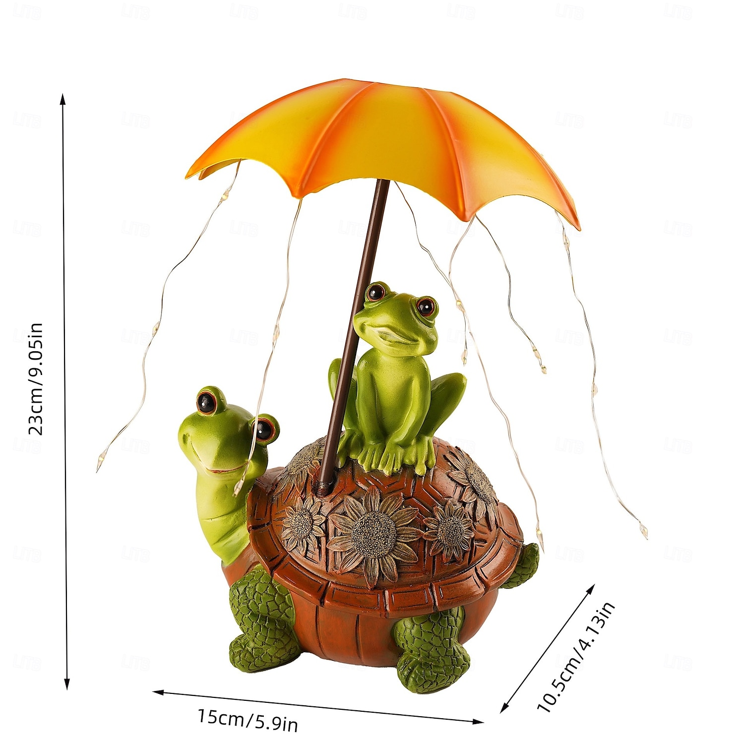 1 lámpara decorativa de resina con forma de tortuga solar impermeable para exteriores, con forma de rana y paraguas, para patio, jardín, parque, césped, sendero, luces de observación paisajísticas. 2026 - $26.99 –P2