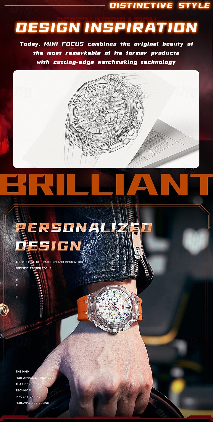 2026年 MINI FOCUS メンズ クォーツ 時計 ラグジュアリー 大ダイヤル ビジネス 腕時計 蛍光 カレンダー 日付 週 防水 シリコン ジェル 時計  コレクション – $58.99 –P2