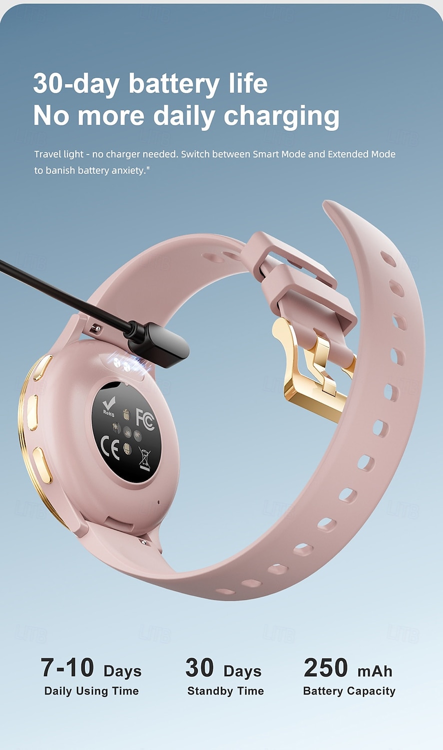M55 Умные часы 1.27 дюймовый Смарт Часы Bluetooth Таймер Напоминание о звонке Пульсомер Сидячий Напоминание Найти мое устройство Совместим с Android iOS IP68 Женский 2025 - $41.99 –P13