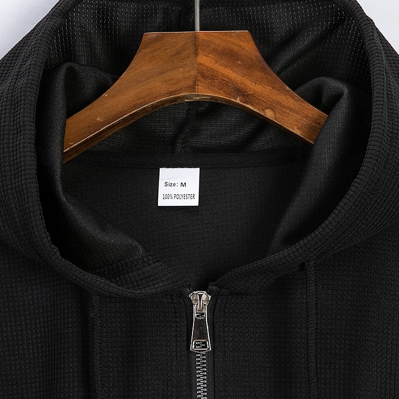Per uomo Felpa con cappuccio a nido d'ape Felpa con cappuccio e zip Felpa con zip Nero Bianco Blu Cachi Grigio Con Cappuccio Semplice Con zip Zip a un quarto Sport & Outdoor Casuale Quotidiano del 2025 a $30.99 –P10