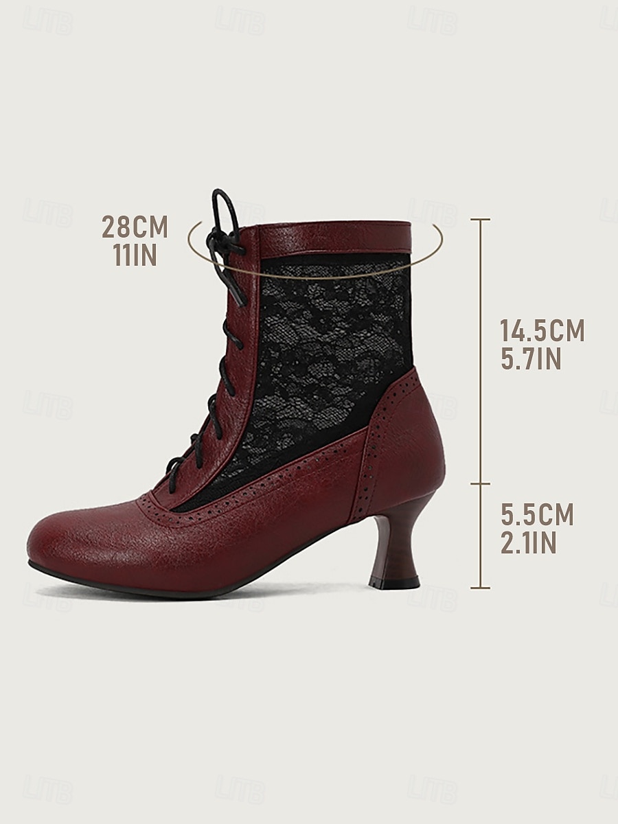 Botas femininas vintage dos anos 1930, com cadarço, brancas, com inserções de renda floral – saltos elegantes em estilo retrô para eventos formais, casamentos e festas de 2025 por $54.99 –P11