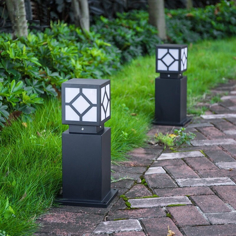 Lámpara de poste para exteriores, moderna lámpara de columna para entrada de patio, carcasa de metal, 110-240 V, 5 W 2025 - $160.99 –P2
