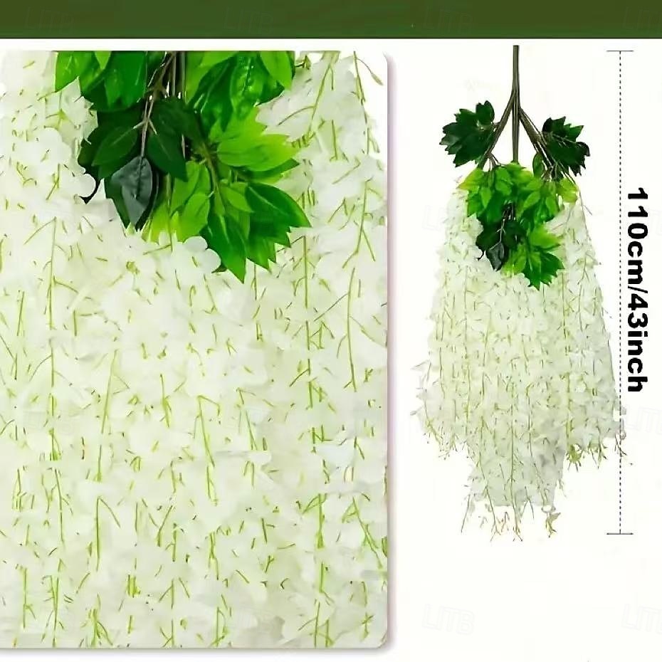 36 db-os műliliom virágfüzér, fehér függő műliliom esküvőre, partira, ünnepi dekorációra és otthoni kerti faldekorációra, karbantartásmentes 2026 - $35.99 –P4