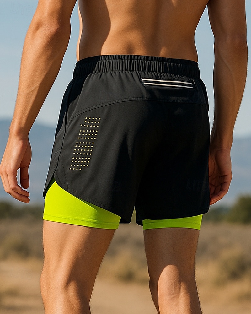 Homme short avec collants Patchwork Shorts Extérieur Sport & Loisir Occasionnel Respirant Séchage Rapide Léger Tennis Le golf Course Coupe régulière Tenue de sport Tenues de Sport Bloc de Couleur de 2025 ? $15.19 –P1