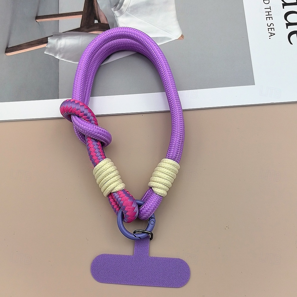 Cuerda corta de moda de dos pliegues a juego con colores, cuerda corta de muñeca simple, cuerda colgante de doble capa, firme y resistente, antirroturas y anticaídas, cuerda para colgar teléfonos 2025 - $11.99 –P9