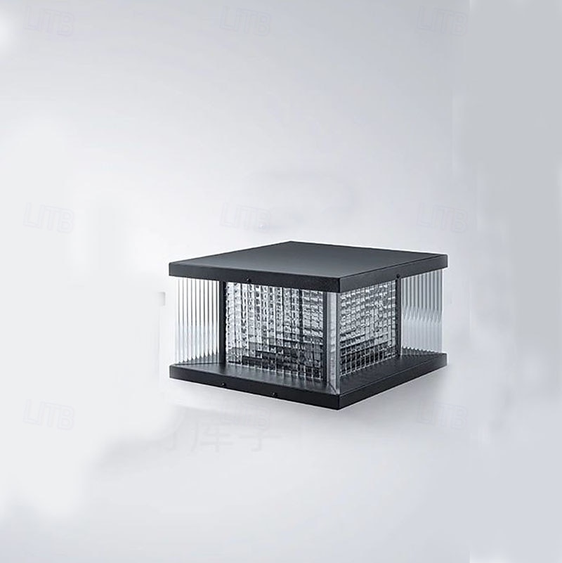 Lámpara de poste para exteriores, moderna lámpara de columna de metal para entrada de patio con carcasa de acero inoxidable, 110-240 V, 20 W 2026 - $331.89 –P2