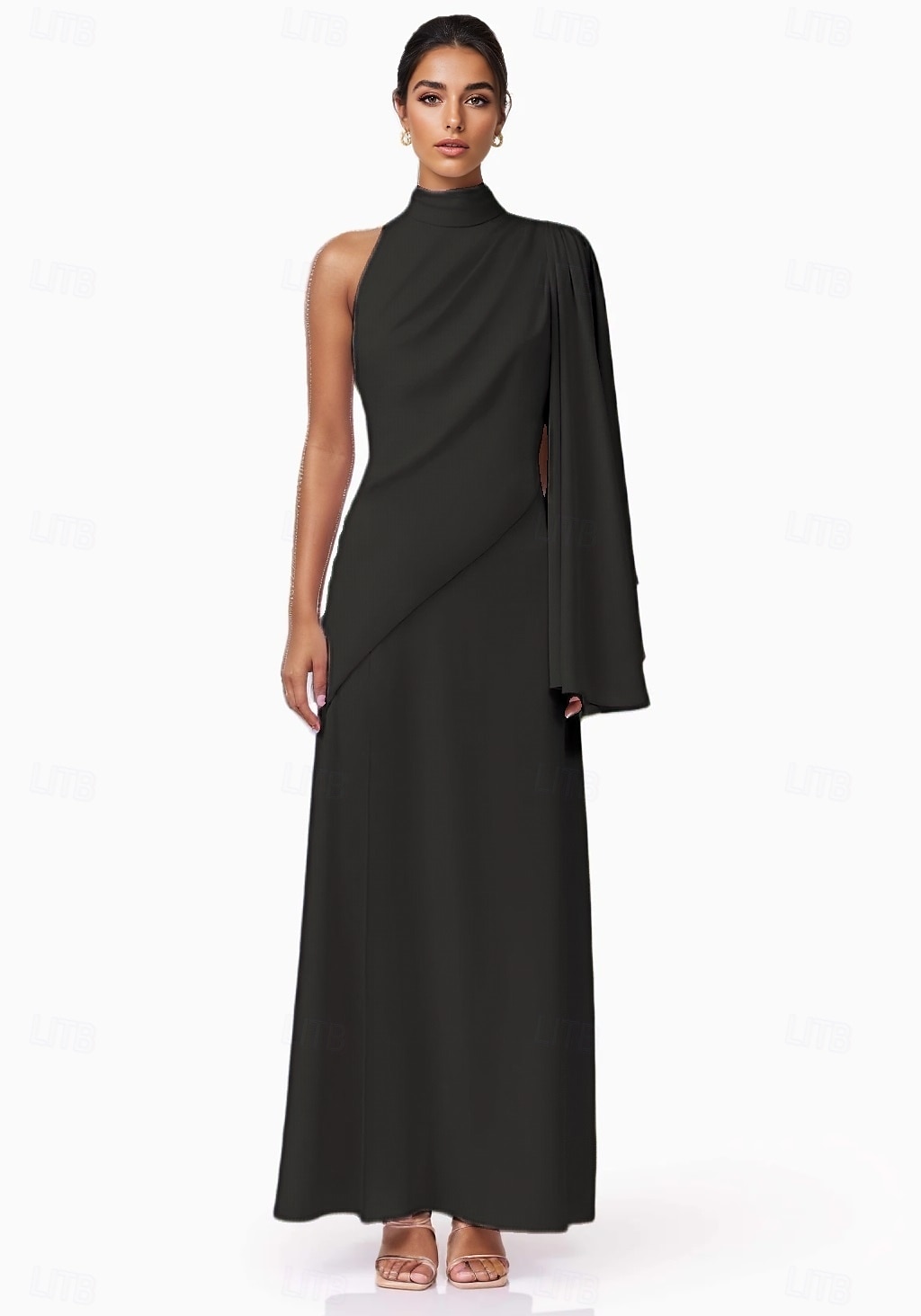 A-Line Cocktail Dresses Elegant Formal Wedding Guest Ankle Length Sleeveless High Neck Stretch Crepe with Ruffles 2025 - $137.99 –P5