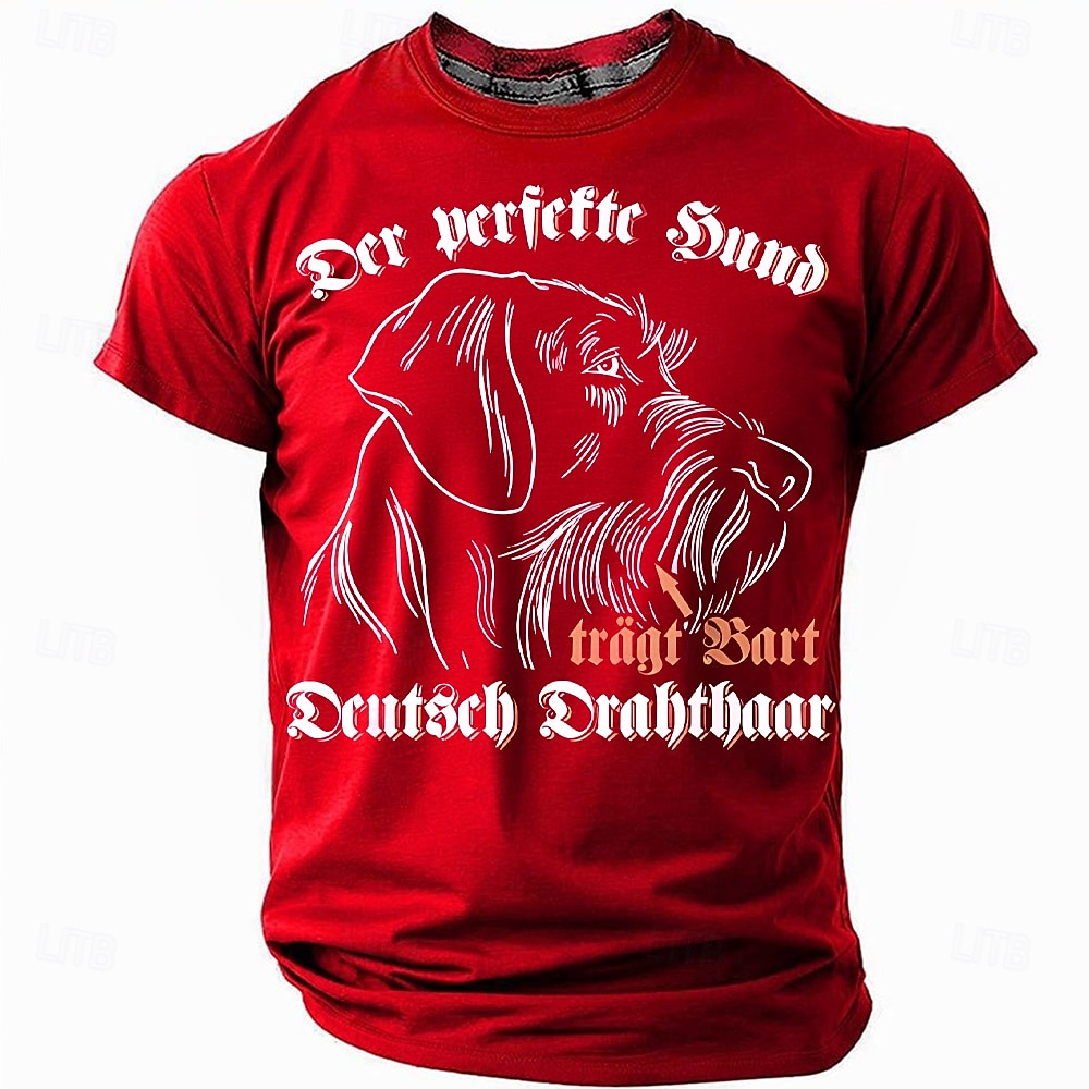 T-shirt pour homme Pointer à poil dur allemand - À manches courtes 'Le chien parfait porte une barbe' Tee graphique pour amoureux des chiens de chasse de 2025 ? $17.99 –P4