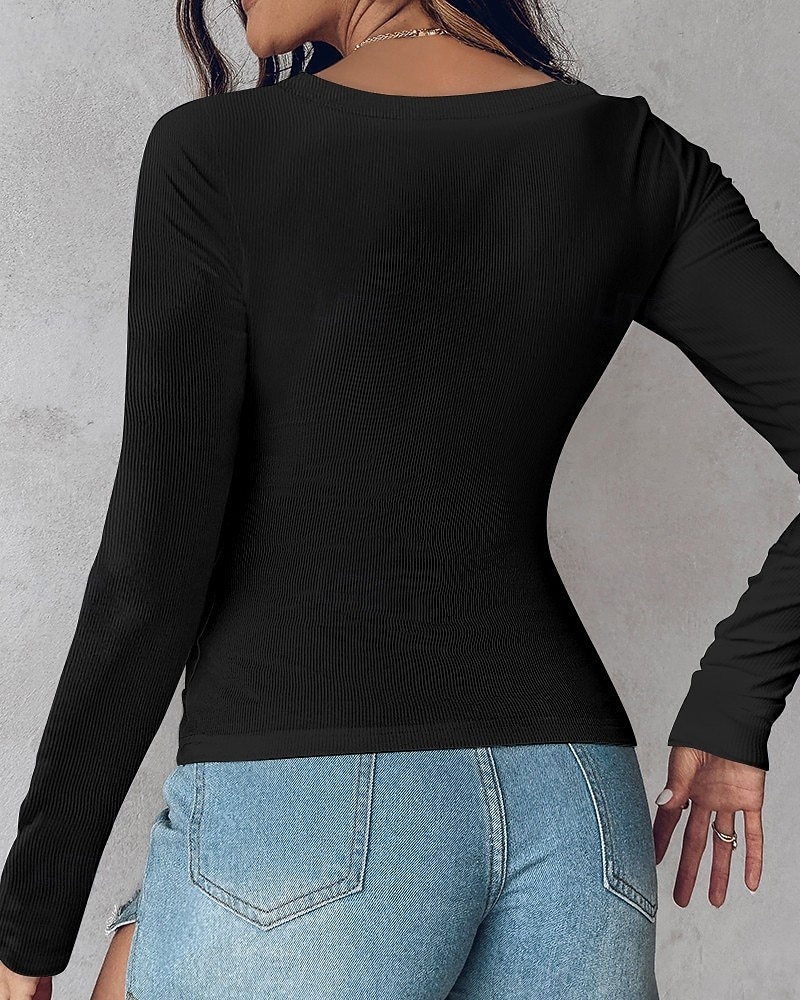 Damen T Shirt T-Shirt Einfach Mode Stilvoll Klassisch Langarm Rundhalsausschnitt Normale Oberteile Täglich Ausgehen Wochenende Schwarz Rote Grün Khaki Grau Sommer Frühling Herbst 2026 - $25.99 –P3